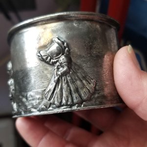 Antique Queen City Silver Co. Silver Plate Sun Bonnet Childrens Cup, Very Old