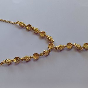 Vintage Shiny Gold Tone and Hot Pink Rhinestones Lariat "Y" Necklace, Gift for Her