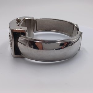 Vintage Princess Silver Tone and Pink Clamper Bracelet Wrist Watch,