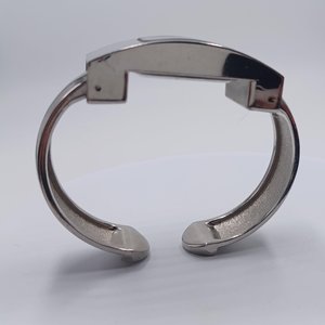 Vintage Princess Silver Tone and Pink Clamper Bracelet Wrist Watch,