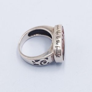 Vintage Silpada "Live Your Life" 925 Sterling Silver and Wood Ring, Size 8