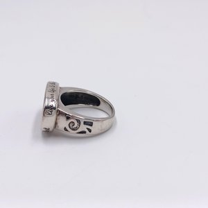 Vintage Silpada "Live Your Life" 925 Sterling Silver and Wood Ring, Size 8