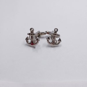 Silver Tone Anchor Cufflinks