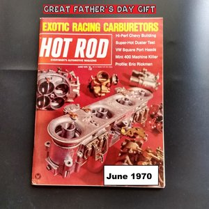 HOT ROD June 1970 Vintage Magazine, Great gift for Dad and Grampa. Original price 75 cents!!!