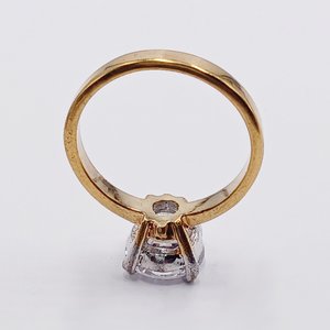 18K Gold Plated Large 2 Carat Cubic Zirconia Solitaire Engagement Ring, Size 7