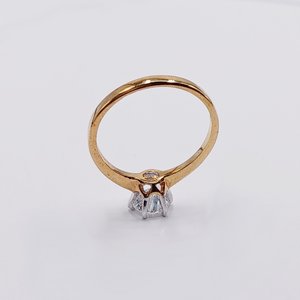 18K Gold Plated Medium 1 Carat Cubic Zirconia Solitaire Engagement Ring, Size 7