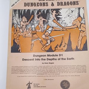 Advanced Dungeons and Dragons Module D1, 1978, Descent into the Depths of the Earth