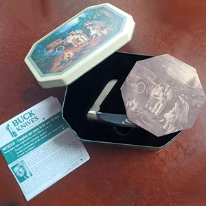 1997 Buck Cadet 303  3 Blade Pocket Knife, New in Gift Tin