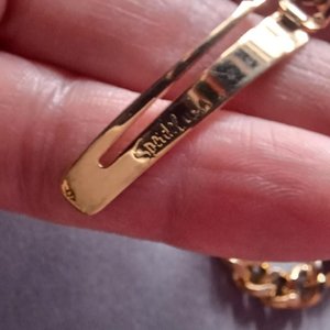 Vintage Shiny Gold Tone Speidel "Natalie" ID Curb Chain Engraved Bracelet