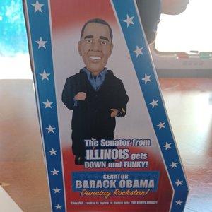 Vintage Senator Barack Obama Dancing Rockstar, Fun Singing Character Ex President Doll, New in Box