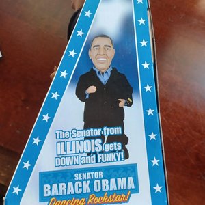 Vintage Senator Barack Obama Dancing Rockstar, Fun Singing Character Ex President Doll, New in Box