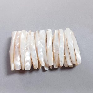 White Natural Mother of Pearl Bracelet, Necklace and Dangle Earrings Jewelry Set