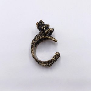 Vintage Brass Yorkshire Terrier Dog Wrap Around Ring, Size 6.25, Super Cute!! Dog Lover Gift