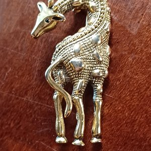 Premier Designs Shiny Ladies Gold Tone Giraffe Brooch, Giraffe Lover Gift