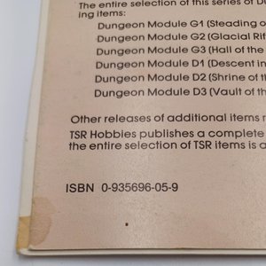 Advanced Dungeons and Dragons Module D1, 1978, Descent into the Depths of the Earth