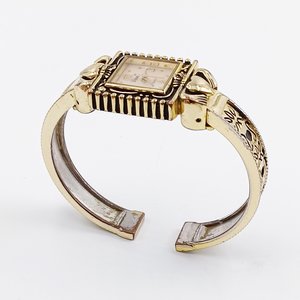 Vivani, Gold Tone Claddagh Ornate Ladies Quartz Clamper Wrist Watch