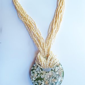 Vintage Multi-strand Faux Rice Pearls Mid Century Beaded Torsade Necklace, 4 Necklaces in 1