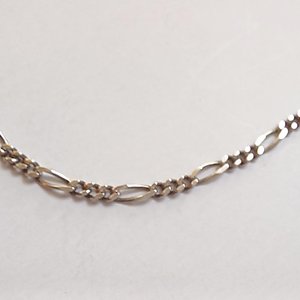 Vintage Sterling Silver 2.2mm Figaro Chain Bracelet for Women, Gift for Her