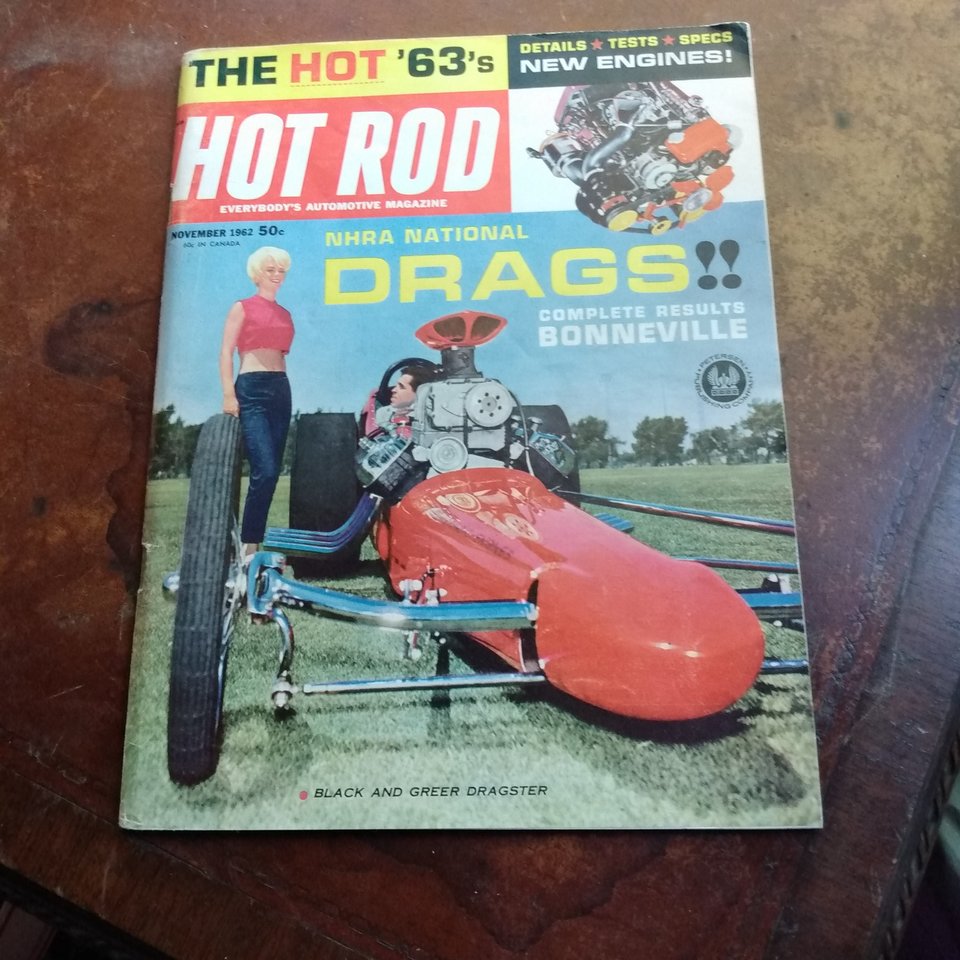 HOT ROD November 1962 Magazine, Great Father's Day Gift! Original price 50 cents!!!