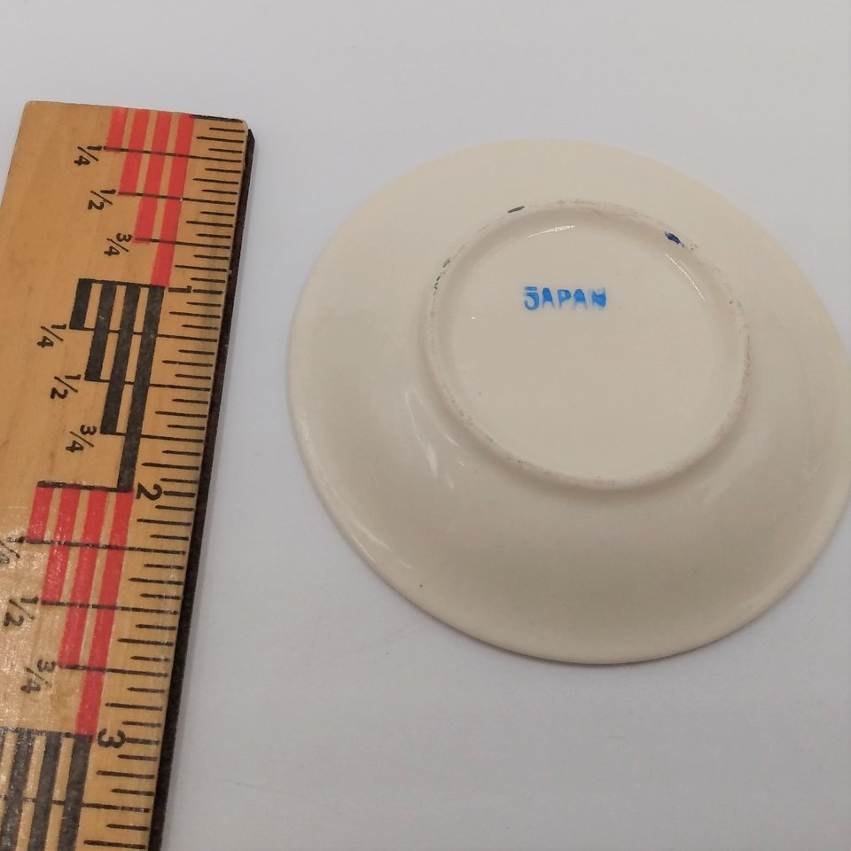 Miniature Teacup Demitasse Cup and Saucer Set, Floral Design Made in Occupied Japan, Vintage