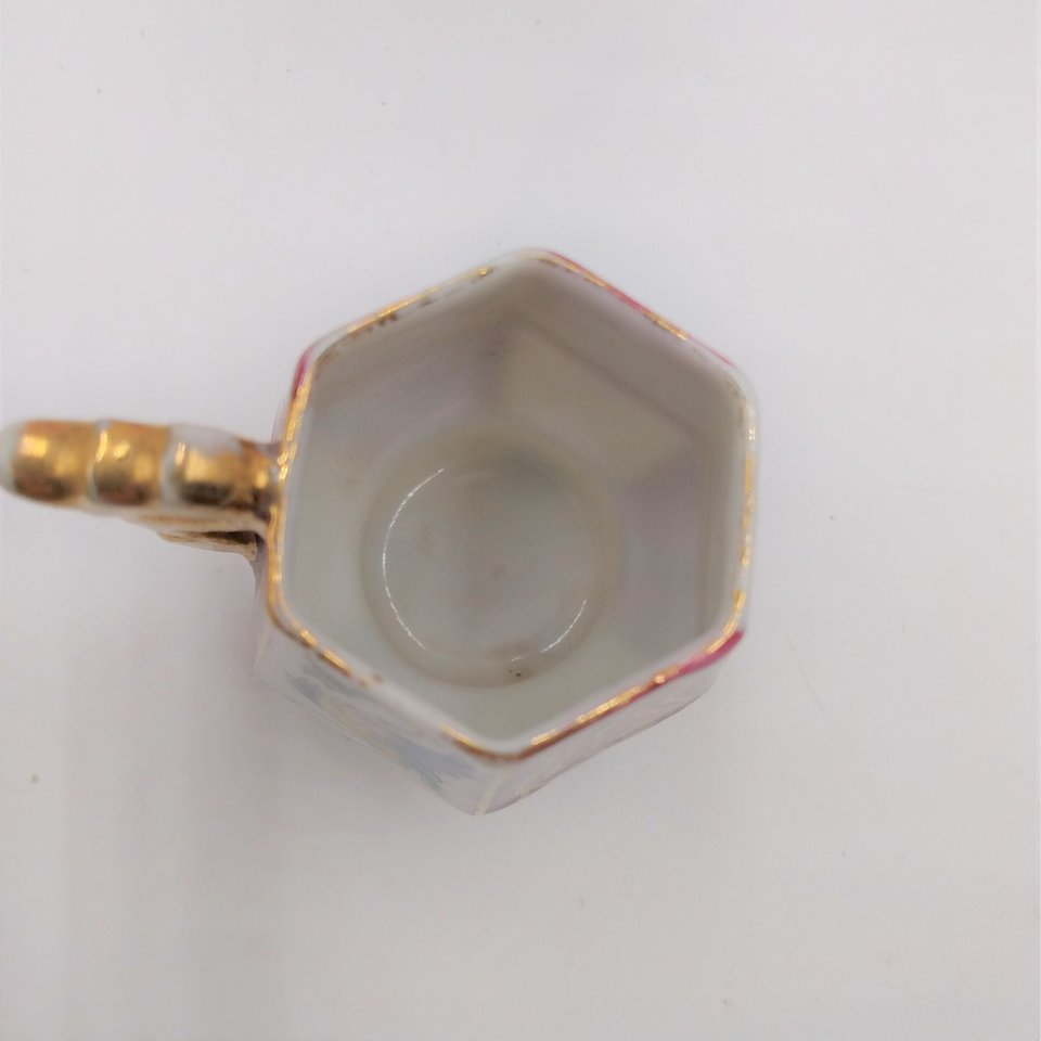 Vintage Ardalt Japanese Burgundy Lemmile  Porcelain Demitasse Cup and Saucer #6396