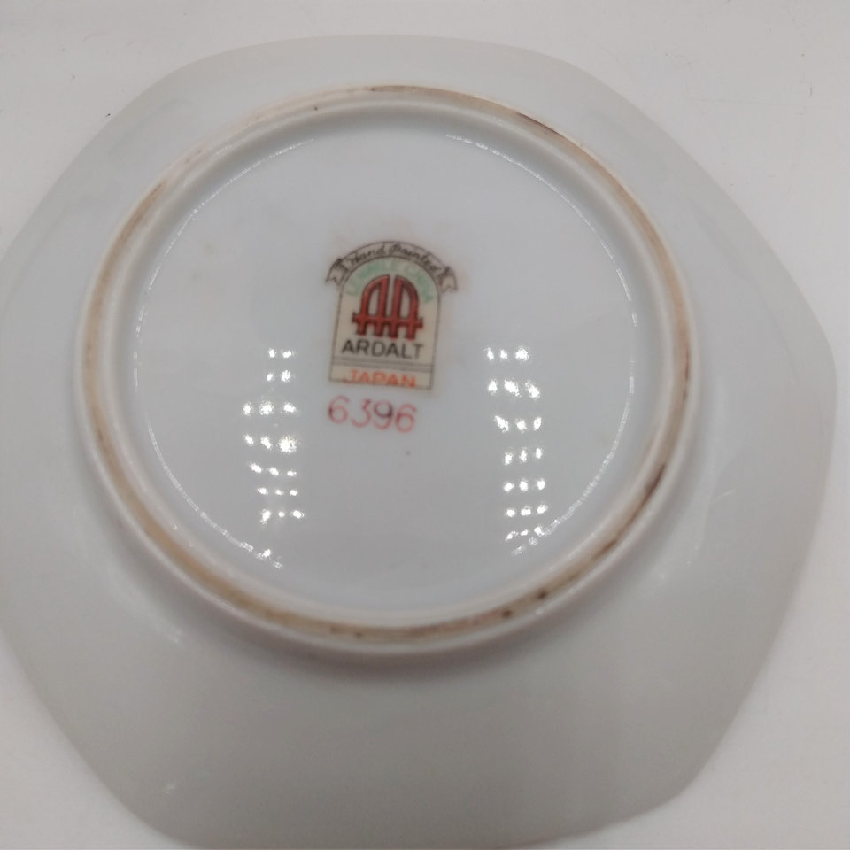 Vintage Ardalt Japanese Burgundy Lemmile  Porcelain Demitasse Cup and Saucer #6396