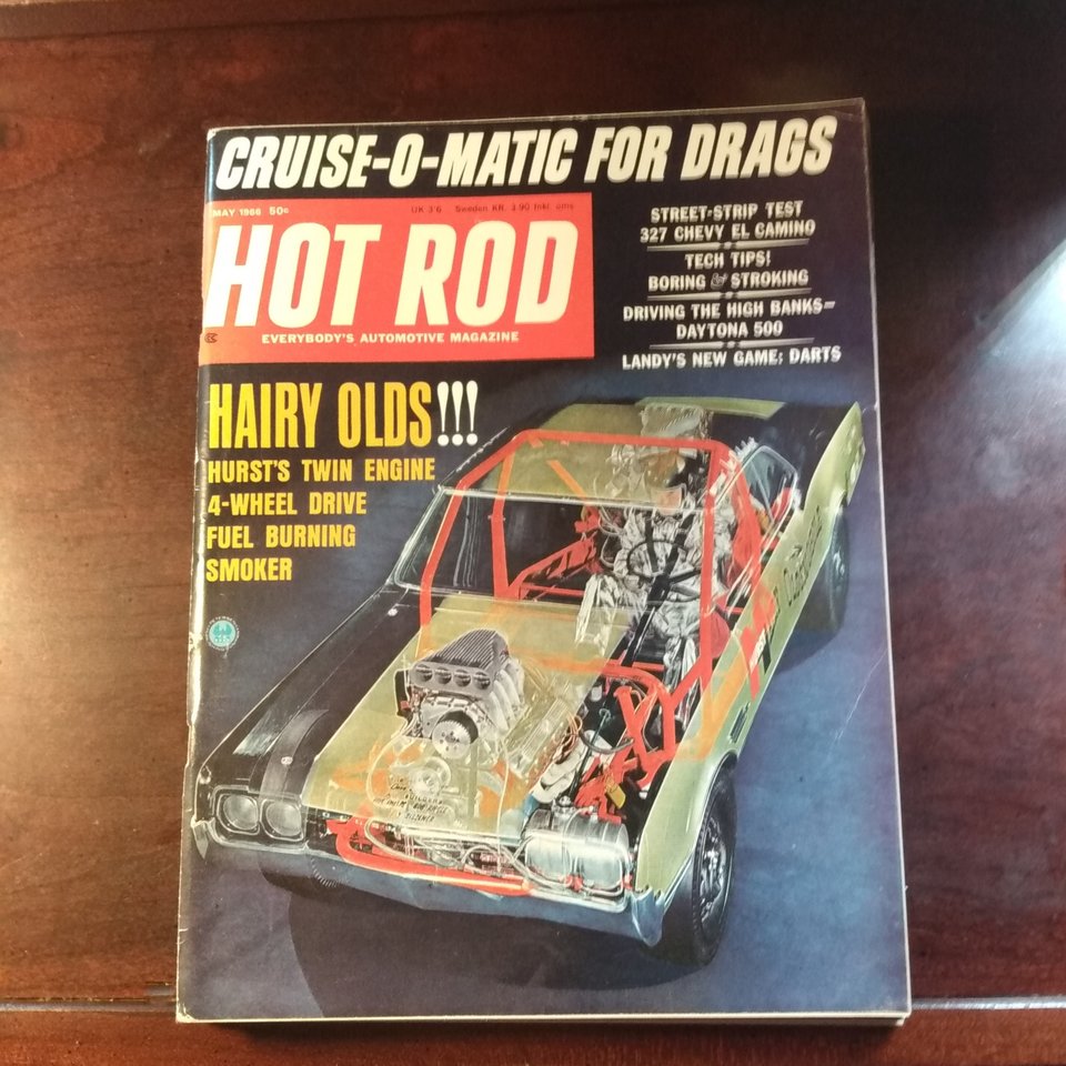 HOT ROD May 1966 Vintage Magazine, Great Father's Day Gift. Original price 50 cents!!!