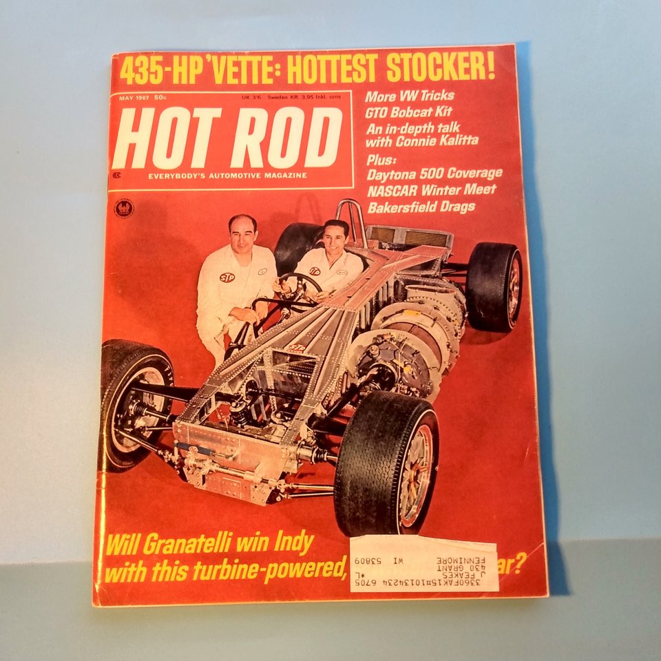 HOT ROD May 1967 Vintage Magazine, Great gift for Dad and Grampa. Original price 50 cents!!!