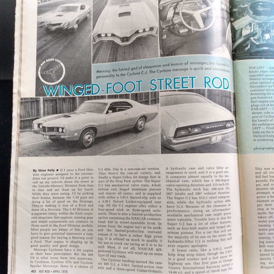 HOT ROD April 1970 Vintage Magazine, Great Father's Day Gift,Guy Gift, Original price 75 cents!!!