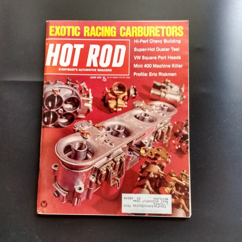 HOT ROD June 1970 Vintage Magazine, Great gift for Dad and Grampa. Original price 75 cents!!!