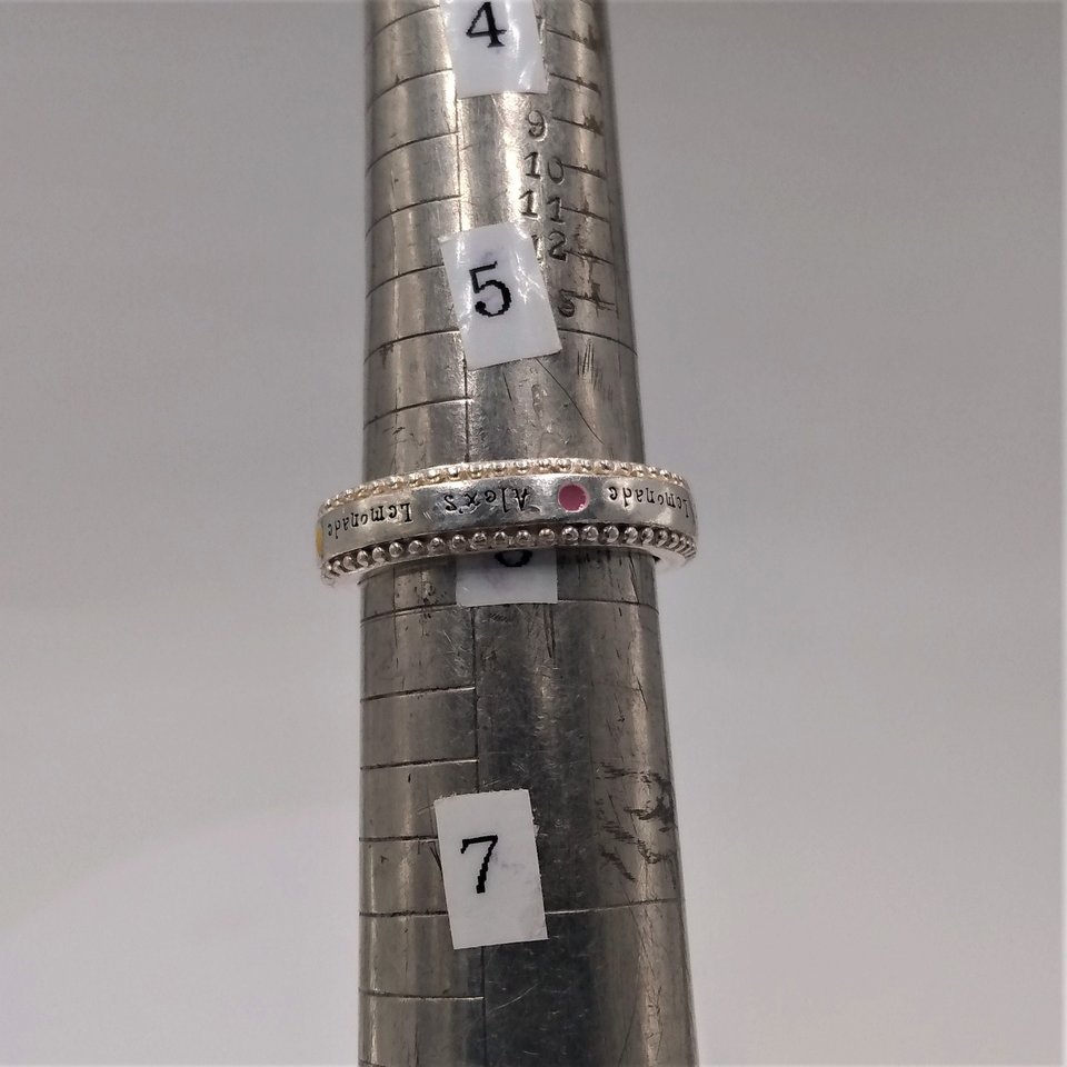 Vintage Alex's Lemonade Stand Sterling Silver Band by Alyse Ryan size 6