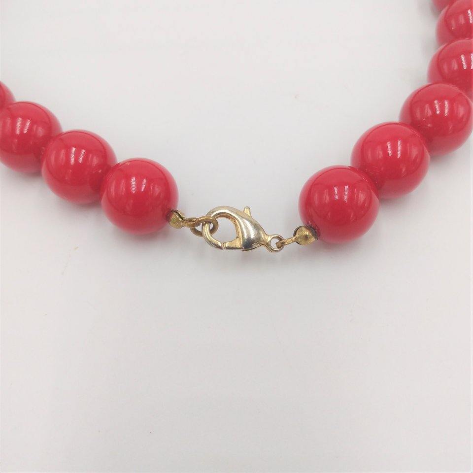 Sexy Vintage Candy Apple Red Gumball Size Beaded Choker Necklace