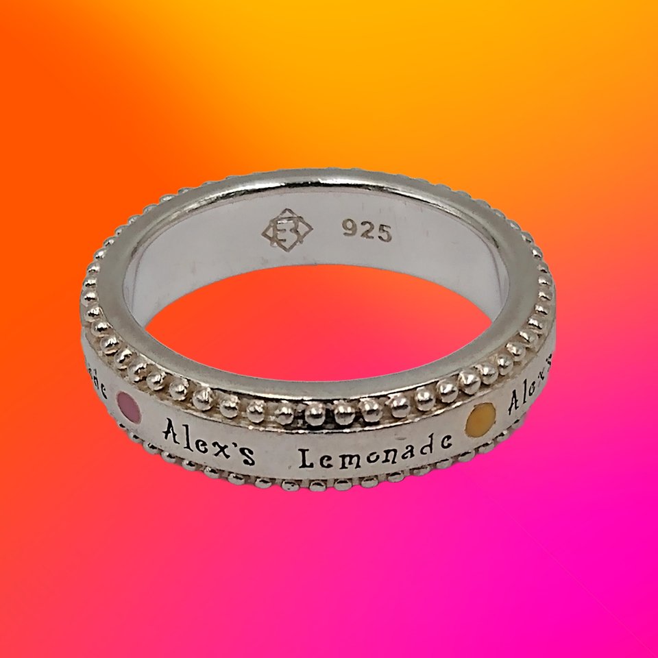 Vintage Alex's Lemonade Stand Sterling Silver Band by Alyse Ryan size 6