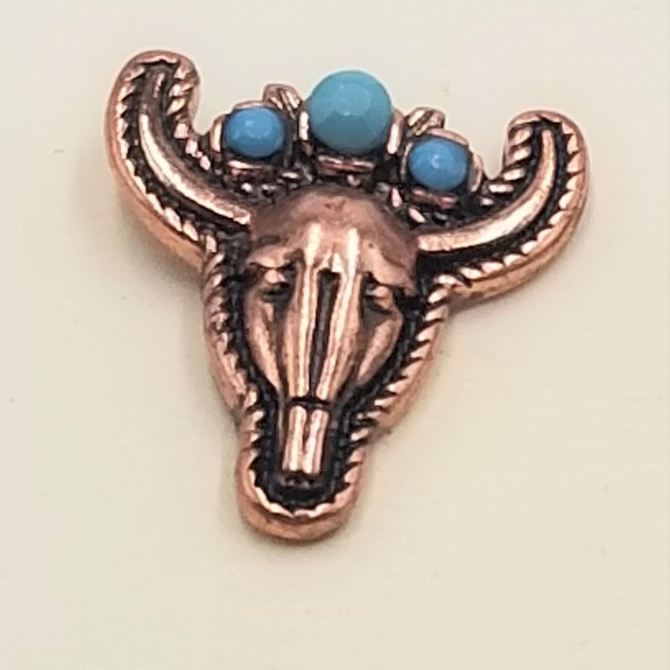 Vintage Southwestern Copper and Turquoise Steer Head Post Earrings