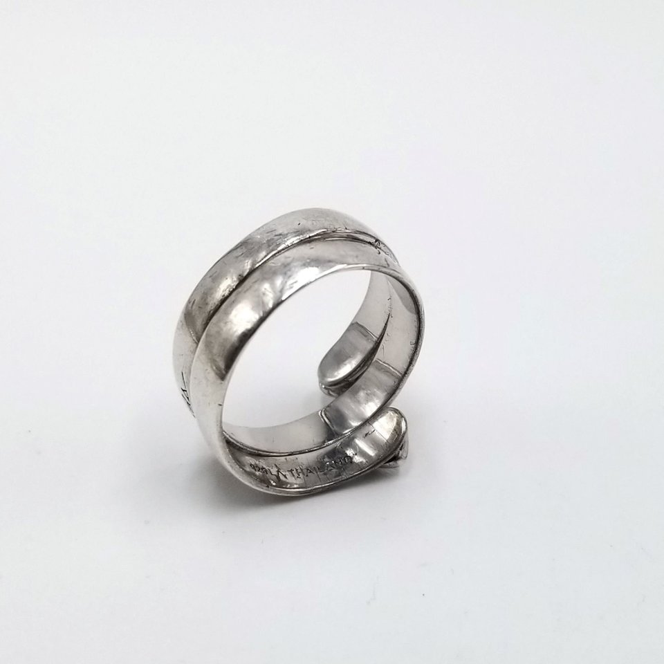 Sterling Silver Heart and Flower Mother Daughter Wrap Around Bypass Band Ring Size 6