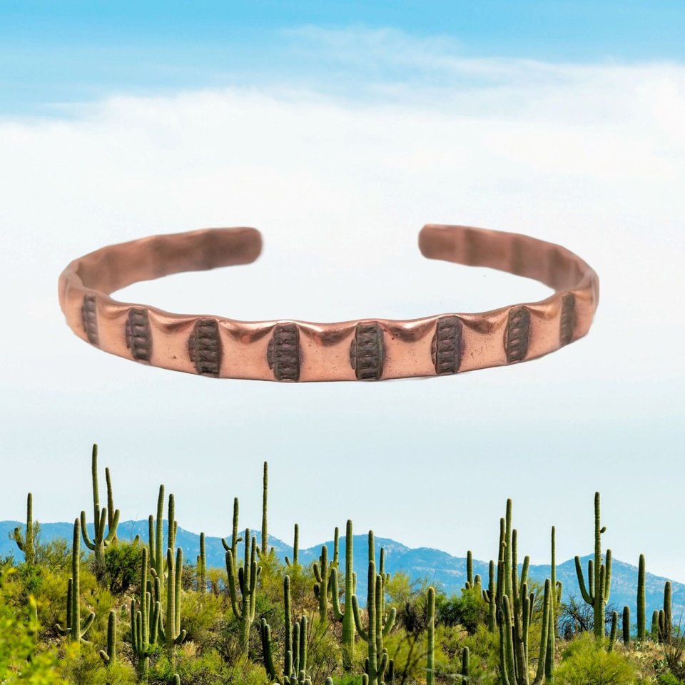 Solid Copper Open Cuff Southwestern Vintage Bracelet, Western Jewelry, Natural