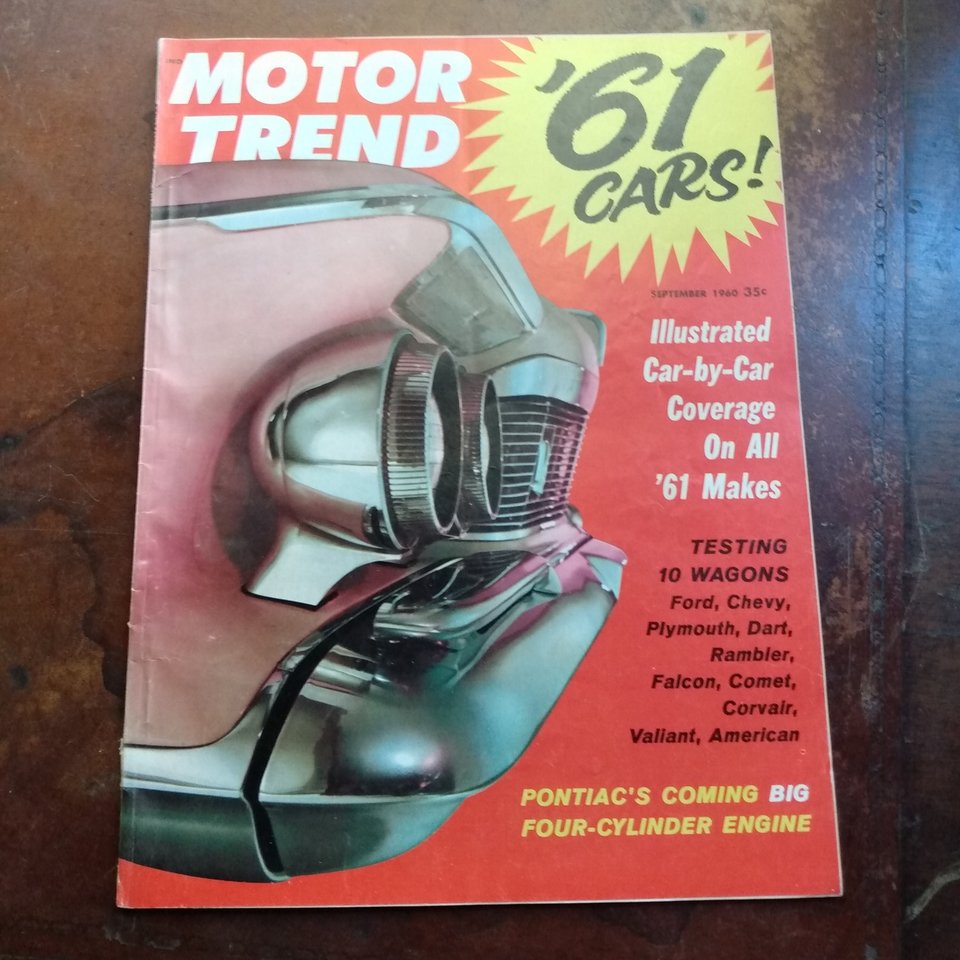 MOTOR TREND September 1960 Magazine, Great Father's Day Gift!. Original price 35 cents!!!