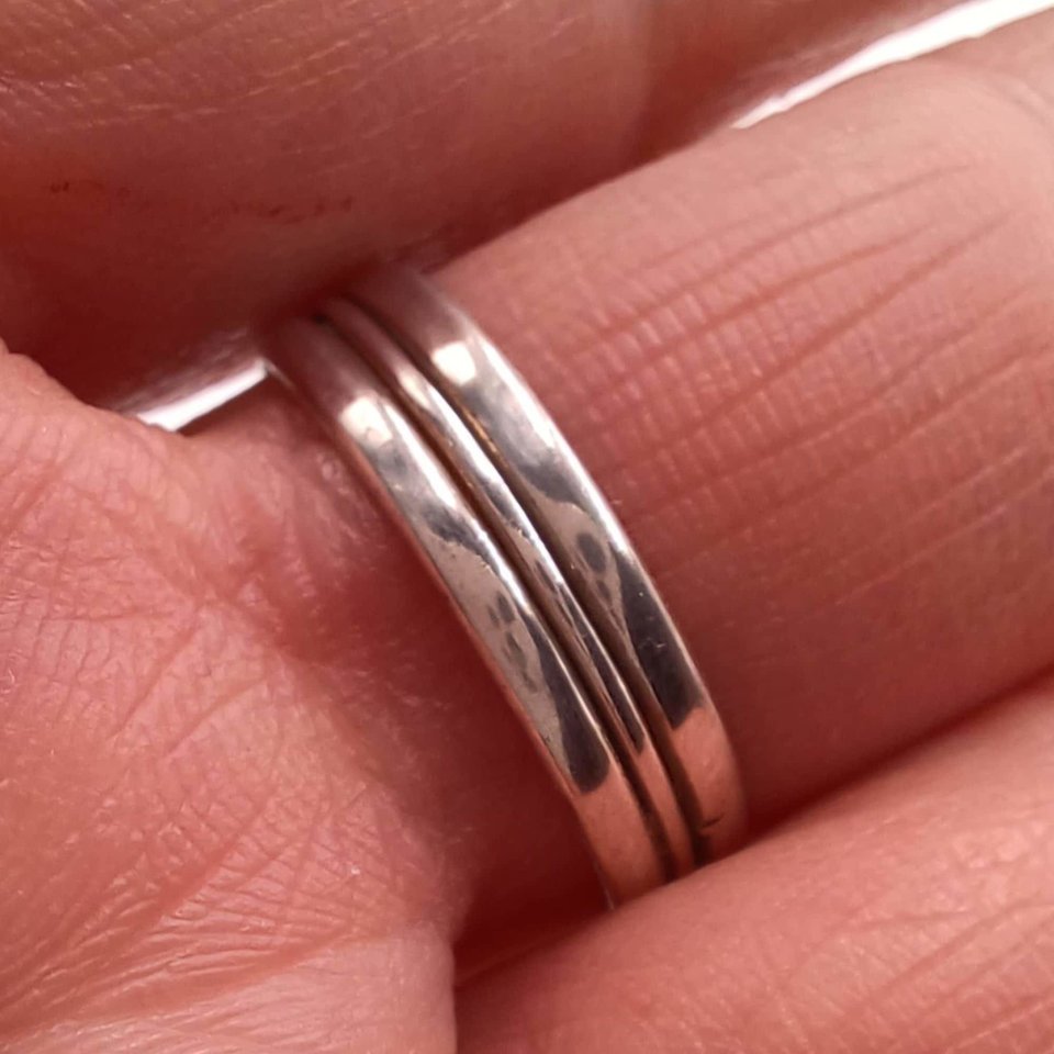 Vintage Simple Single Stripe Sterling Silver Band Unisex Ring, Size 10