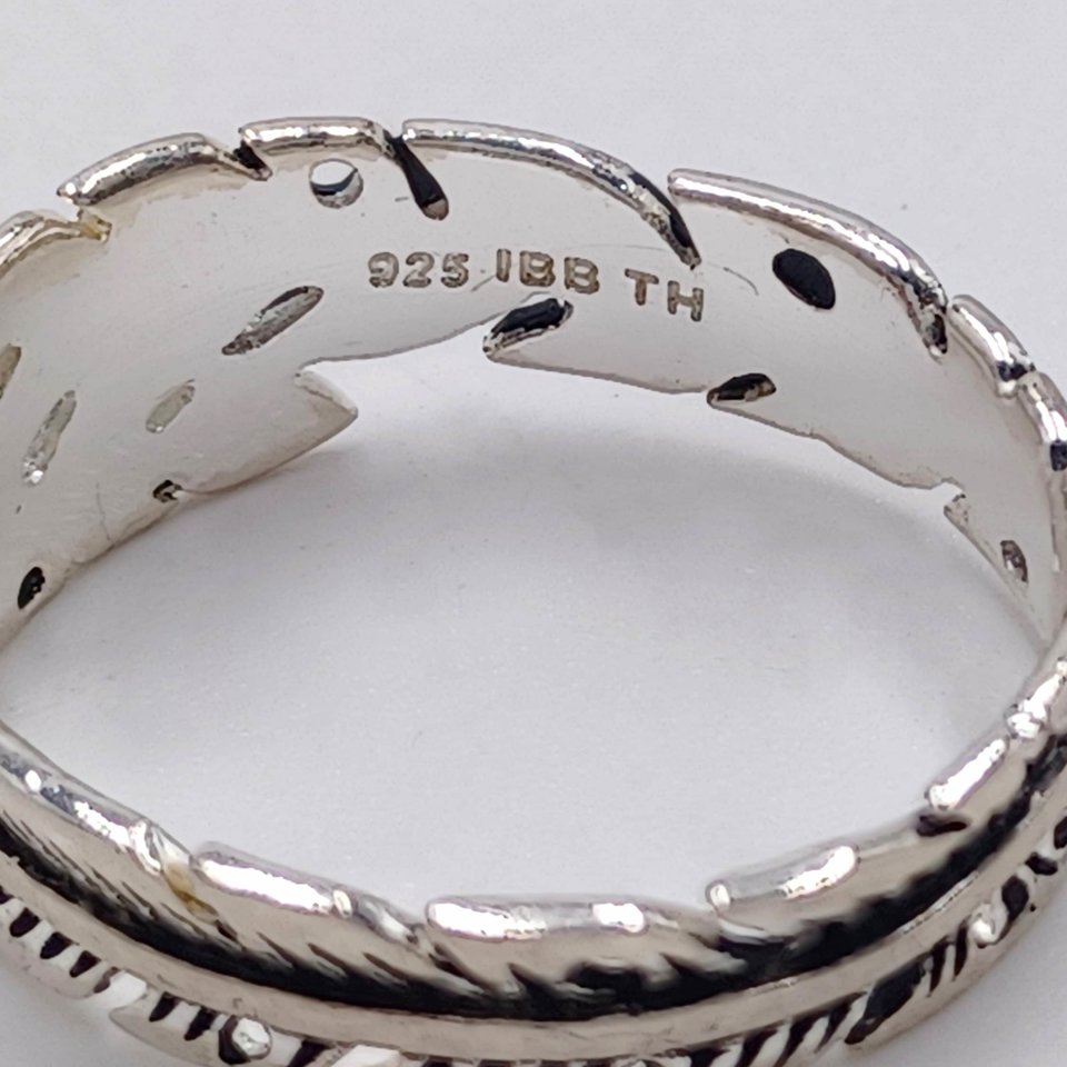 Vintage Sterling Silver Native Inspired Wrap Around Feather Ring Size 9