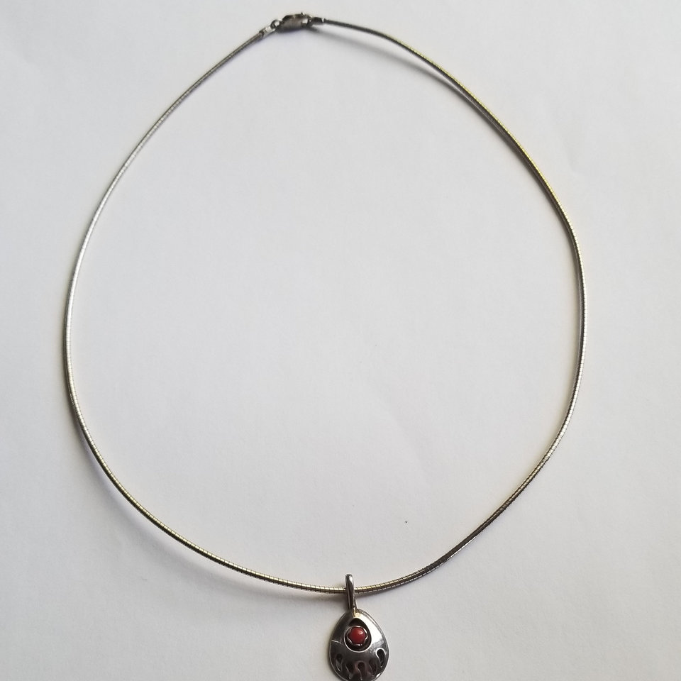 Garrison Boyd Sterling Silver Bear Claw Pendant and Snake Chain Necklace