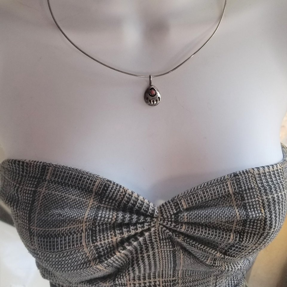 Garrison Boyd Sterling Silver Bear Claw Pendant and Snake Chain Necklace
