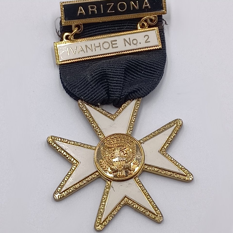 2 Masonic Knights Templar Membership Medals Pair, Missouri and Arizona