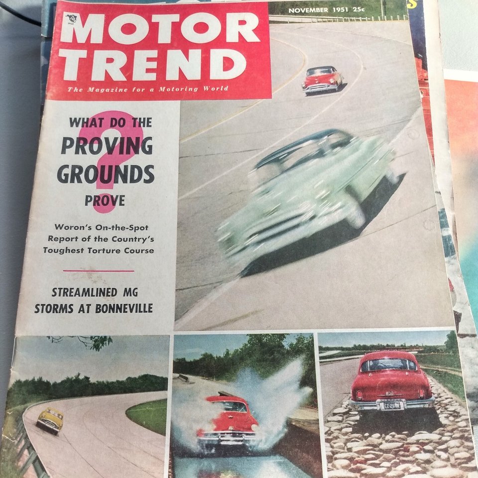 MOTOR TREND Magazine November 1951, Great Father's Day Gift!