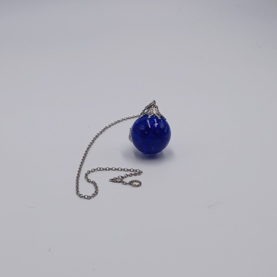 Psychic Pendulum -Vintage in Package Glass on Chain Pendulum Plus  an Extra Cobalt