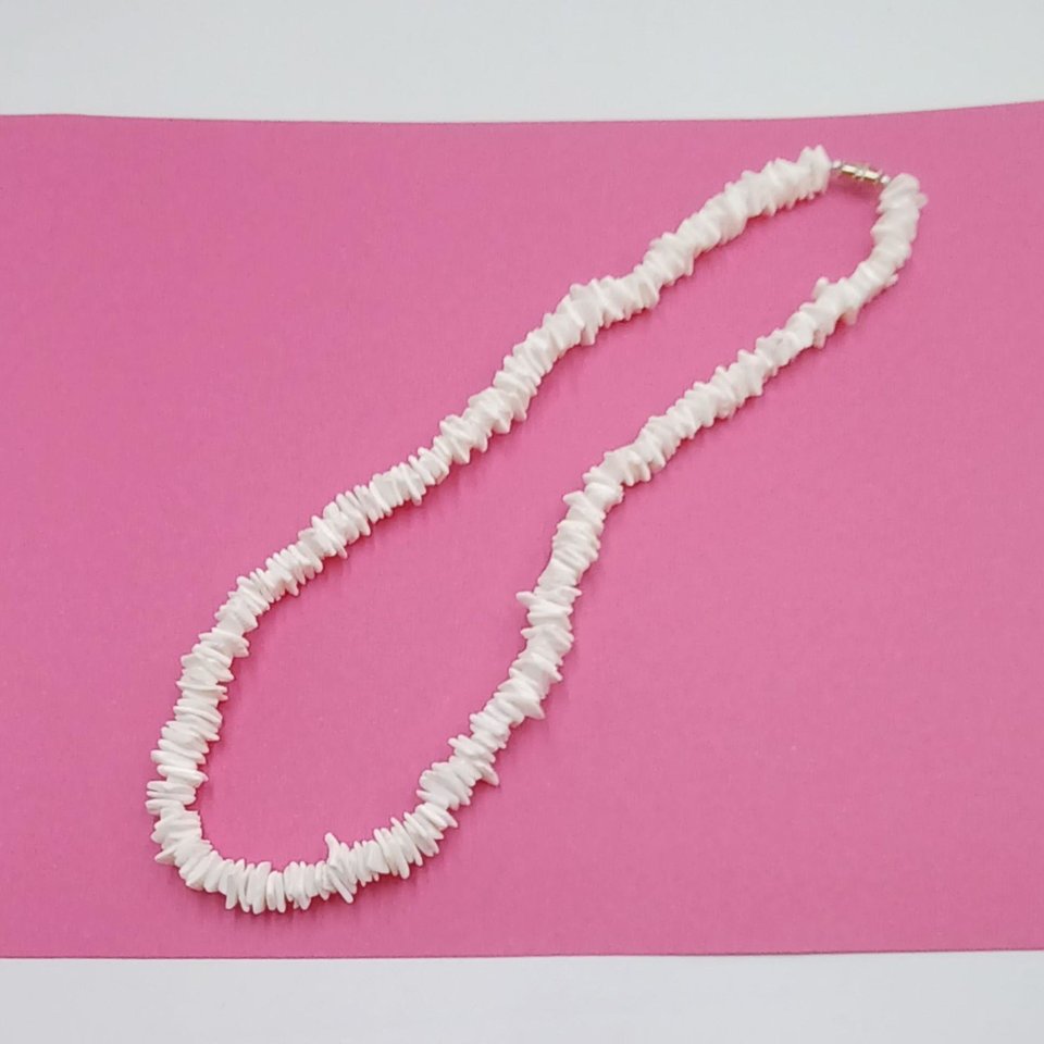 Set of 3 Tropical Seashells Beaded Necklaces, Vintage, Surfer Necklaces