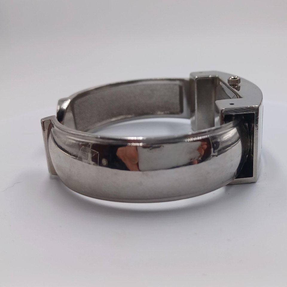 Vintage Princess Silver Tone and Pink Clamper Bracelet Wrist Watch,