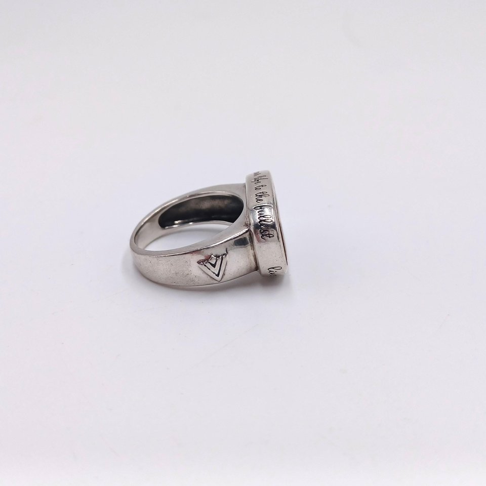 Vintage Silpada "Live Your Life" 925 Sterling Silver and Wood Ring, Size 8
