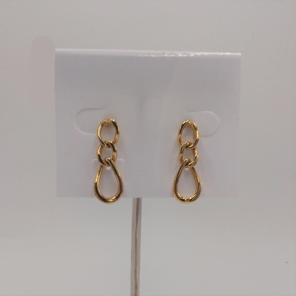 MONET Gold Tone Twisted Link Dangle Earrings, with original signed pushbacks