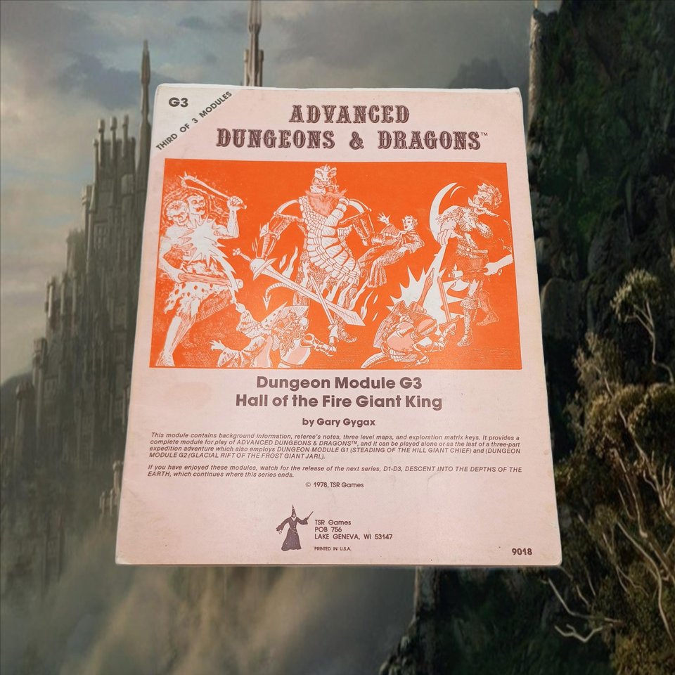 Advanced Dungeons and Dragons Module G3, 1978, Hall of the Fire Giant King