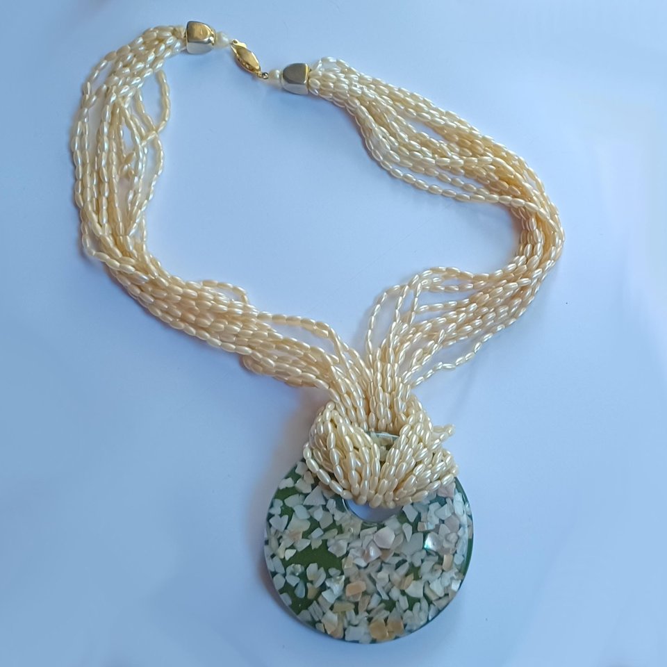 Vintage Multi-strand Faux Rice Pearls Mid Century Beaded Torsade Necklace, 4 Necklaces in 1